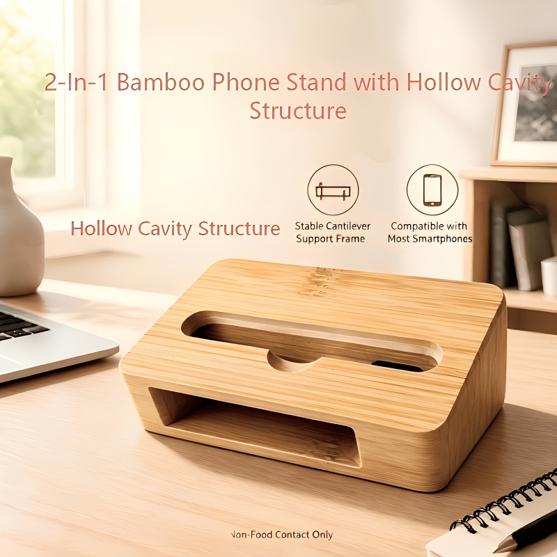 Soporte de Bambú para Teléfono - Home Office Contact reseña y precio